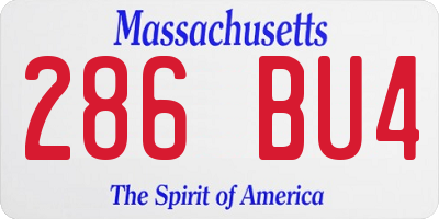 MA license plate 286BU4