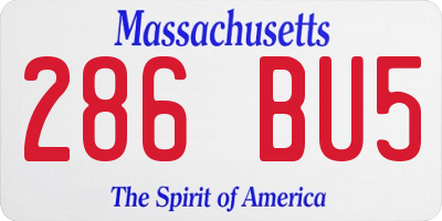 MA license plate 286BU5