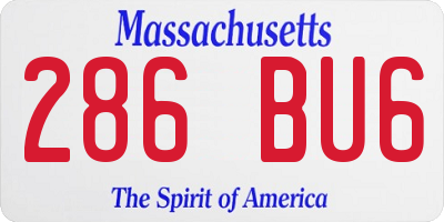 MA license plate 286BU6
