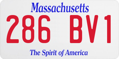 MA license plate 286BV1