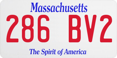 MA license plate 286BV2