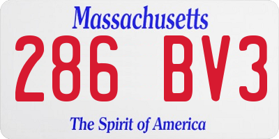 MA license plate 286BV3