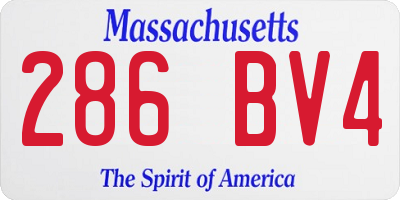 MA license plate 286BV4