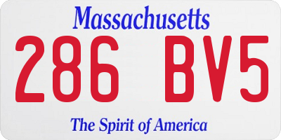 MA license plate 286BV5