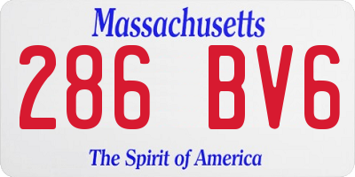 MA license plate 286BV6