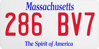 MA license plate 286BV7