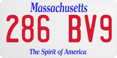 MA license plate 286BV9