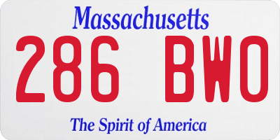 MA license plate 286BW0
