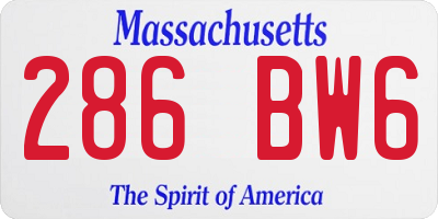 MA license plate 286BW6