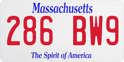 MA license plate 286BW9