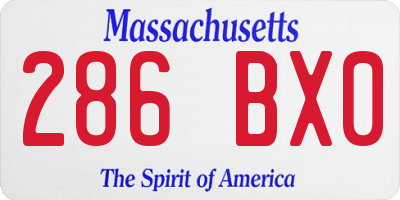 MA license plate 286BX0