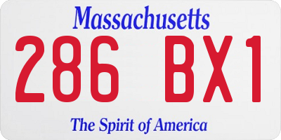 MA license plate 286BX1