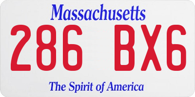 MA license plate 286BX6