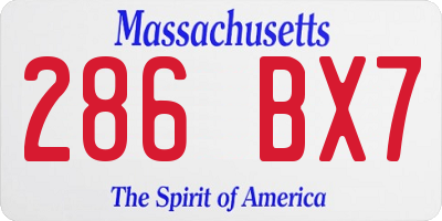 MA license plate 286BX7