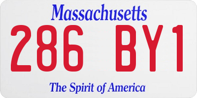MA license plate 286BY1