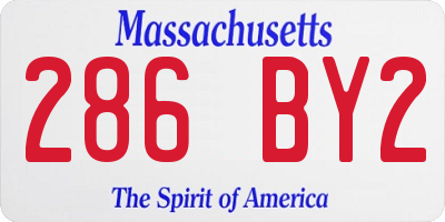 MA license plate 286BY2