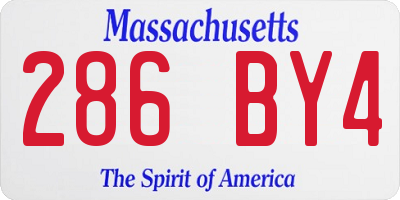 MA license plate 286BY4