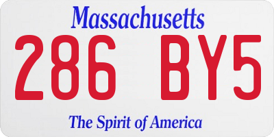 MA license plate 286BY5