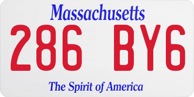 MA license plate 286BY6