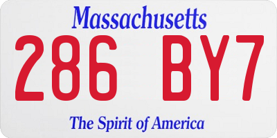 MA license plate 286BY7