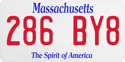 MA license plate 286BY8