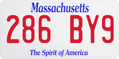MA license plate 286BY9