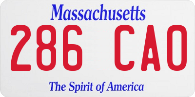 MA license plate 286CA0