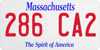 MA license plate 286CA2