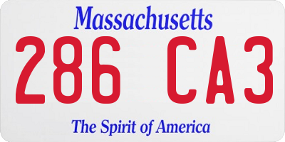 MA license plate 286CA3