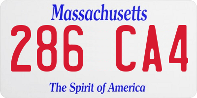 MA license plate 286CA4