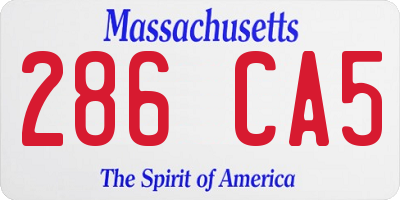 MA license plate 286CA5