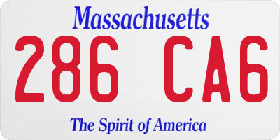 MA license plate 286CA6