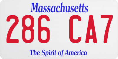 MA license plate 286CA7