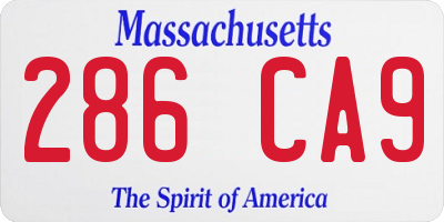 MA license plate 286CA9