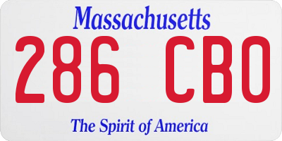 MA license plate 286CB0