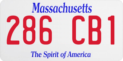 MA license plate 286CB1