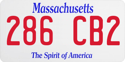 MA license plate 286CB2