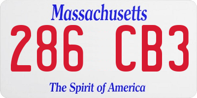 MA license plate 286CB3