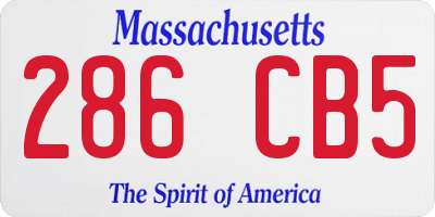 MA license plate 286CB5