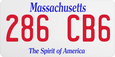 MA license plate 286CB6