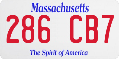 MA license plate 286CB7