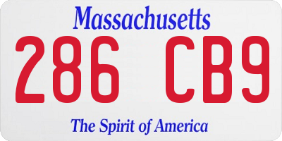 MA license plate 286CB9
