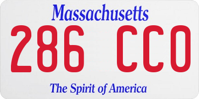 MA license plate 286CC0