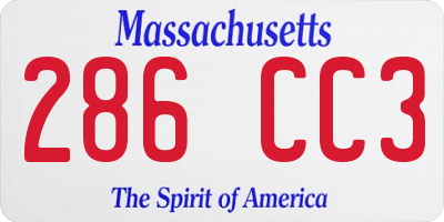 MA license plate 286CC3