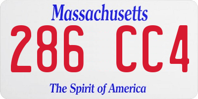 MA license plate 286CC4