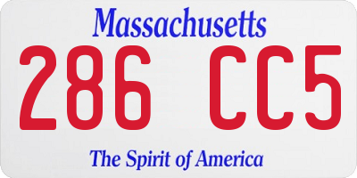 MA license plate 286CC5