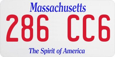 MA license plate 286CC6