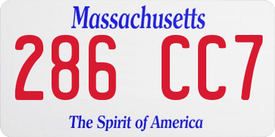 MA license plate 286CC7