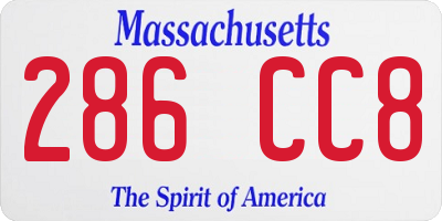 MA license plate 286CC8