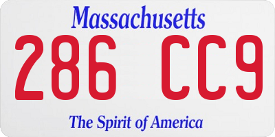 MA license plate 286CC9